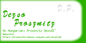 dezso prosznitz business card